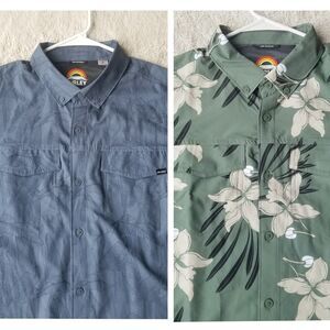 Hurley Summer Shirt Bundle 2pc Men's M Floral Short Sleeve Beach Fishing